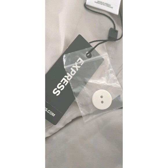 Express Paperbag Pants Womens 12 High Rise Ankle Blue Striped  Pleated NWT - Picture 7 of 9